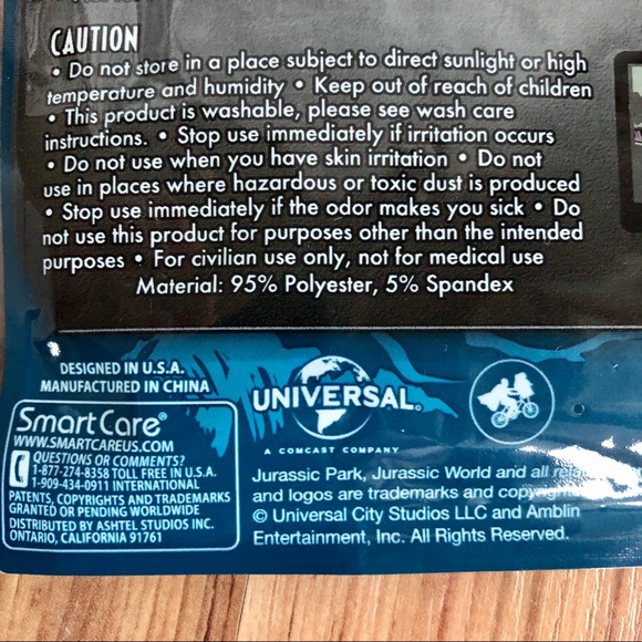 3/$15 NEW Kids Face Mask Jurassic World UNISEX - Picture 4 of 11